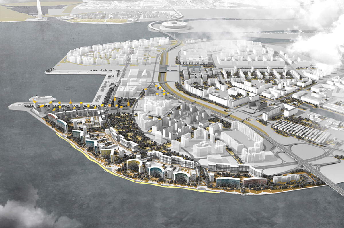 Draft project of four new quarters in the southern part of Vasilievsky Island
